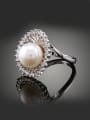 thumb Fashion Artificial Pearl Cubic Rhinestones Copper Ring 0