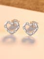 thumb 925 Sterling Silver With Heart-shaped Stud Earrings 0