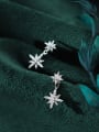 thumb 925 Sterling Silver With Silver Plated Fashion Rays Star Stud Earrings 2