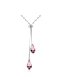 thumb Simple Water Drop austrian Crystals Platinum Plated Necklace 0