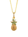thumb Copper With Cubic Zirconia Cute Friut Pineapple watermelon Necklaces 2