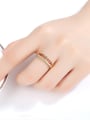 thumb 925 Sterling Silver With Gold Plated Simplistic Geometric Band Rings 1