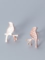 thumb 925 Sterling Silver With Silver Plated Cute Bird Stud Earrings 2