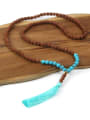 thumb Personality Tassel Long Blue Turquoise Bodhi Necklace 2