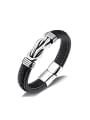 thumb Simple Titanium Artificial Leather Men Bracelet 0