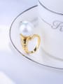 thumb Fashionable Snake Shaped Artificial Pearl Ring 3