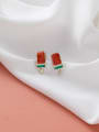 thumb Alloy With Rose Gold Plated Simplistic Geometric Ice Cream Stud Earrings 2