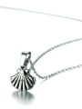 thumb Temperament Shell Shaped Silver Plated Stainless Steel Necklace 1