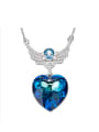 thumb Blue Heart Shaped with Wings Necklace 0