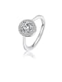 thumb Copper Alloy White Gold Plated Fashion Round Zircon Engagement Ring 0