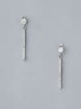 thumb Simple Tiny Cubic Zirconias 925 Silver Stud Earrings 0