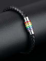 thumb Fashion Colorful Rainbow Titanium Artificial Leather Bracelet 2