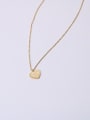 thumb Titanium With Gold Plated Simplistic Heart Monogram Necklaces 2