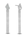 thumb White Gold Plated Tassel Exaggerate Drop Earrings 0