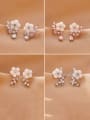 thumb Alloy With Platinum Plated Cute Acrylic Flower Stud Earrings 0