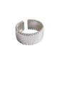 thumb 925 Sterling Silver With Platinum Plated Simplistic Round Free Size Rings 0