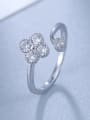 thumb 925 Silver Flower Zircon Ring 1