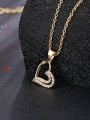 thumb Charming 18K Gold Plated Heart Shaped Rhinestones Necklace 3