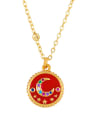 thumb Copper With  Cubic Zirconia Fashion Moon round Necklaces 2