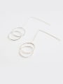 thumb 18K Silver Plated Double Round Shaped Earrings 0