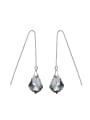 thumb Simple Water Drop shaped austrian Crystal Line Earrings 0