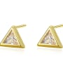 thumb 925 Sterling Silver  Simplistic Triangle Stud Earrings 0