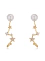 thumb Fashion AAA Zirconias-studded Star Imitation Pearls Alloy Stud Earrings 2