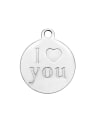 thumb Stainless Steel With Classic Round with I Love you words Charms 0