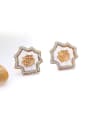 thumb Fashion White Geometrical Acrylic Cubic Rhinestones Alloy Stud Earrings 0