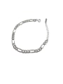 thumb 925 Sterling Silver With Platinum Plated Simplistic Smooth Chain Bracelets 0