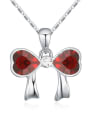 thumb Fashion Heart austrian Crystals Bowknot Pendant Alloy Necklace 2