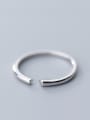 thumb 925 Sterling Silver With Platinum Plated Minimalism free size Rings 1