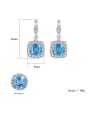 thumb 925 Sterling Silver With Platinum Plated Fashion Square Drop Earrings 4