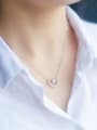 thumb S925 Silver Fashionable Star And Moon Clavicle Short  Necklace 1