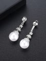 thumb Copper With 3A cubic zirconia Trendy Ball Drop Earrings 2