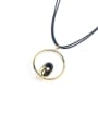 thumb Natural Stones Round Pendant Simple Necklace 0