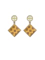 thumb Alloy With Rose Gold Plated Simplistic Geometric Printing Drop Earrings 2