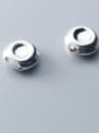 thumb 925 Sterling Silver With Silver Plated Simplistic Geometric  Round Beads 0