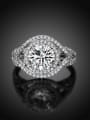 thumb Luxury Round Shaped Zircon 925 Silver Ring 1