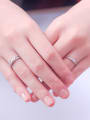 thumb 925 Sterling Silver With  Cubic Zirconia Simplistic Monogrammed  lovers Free Size Rings 2