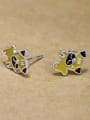 thumb Tiny Yellow Puppy Dog Glue 925 Silver Stud Earrings 2