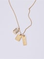 thumb Titanium With Gold Plated Simplistic Square Pendant  Necklaces 2