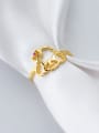 thumb Exquisite Gold Plated Dog Shaped Rhinestone Silver Ring 1