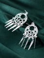 thumb 925 Sterling Silver With Platinum Plated Fashion Hollow Beads  Tassel Earrings 4