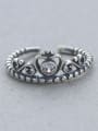 thumb All-match Thai Silver Crown Shaped Ring 2