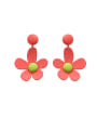 thumb Alloy With Rose Gold Plated Simplistic Flower Drop Earrings 2