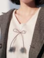 thumb Personalized Bowknot Fluffy Balls 925 Silver Sweater Chain 1