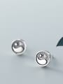 thumb 925 Sterling Silver With Silver Plated Simplistic Geometric Taiji Diagram Stud Earrings 1