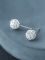 thumb Personality Ball Shaped S925 Silver Stud Earrings 0