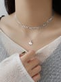 thumb 925 Sterling Silver With Cubic Zirconia Simplistic Round Necklaces 2